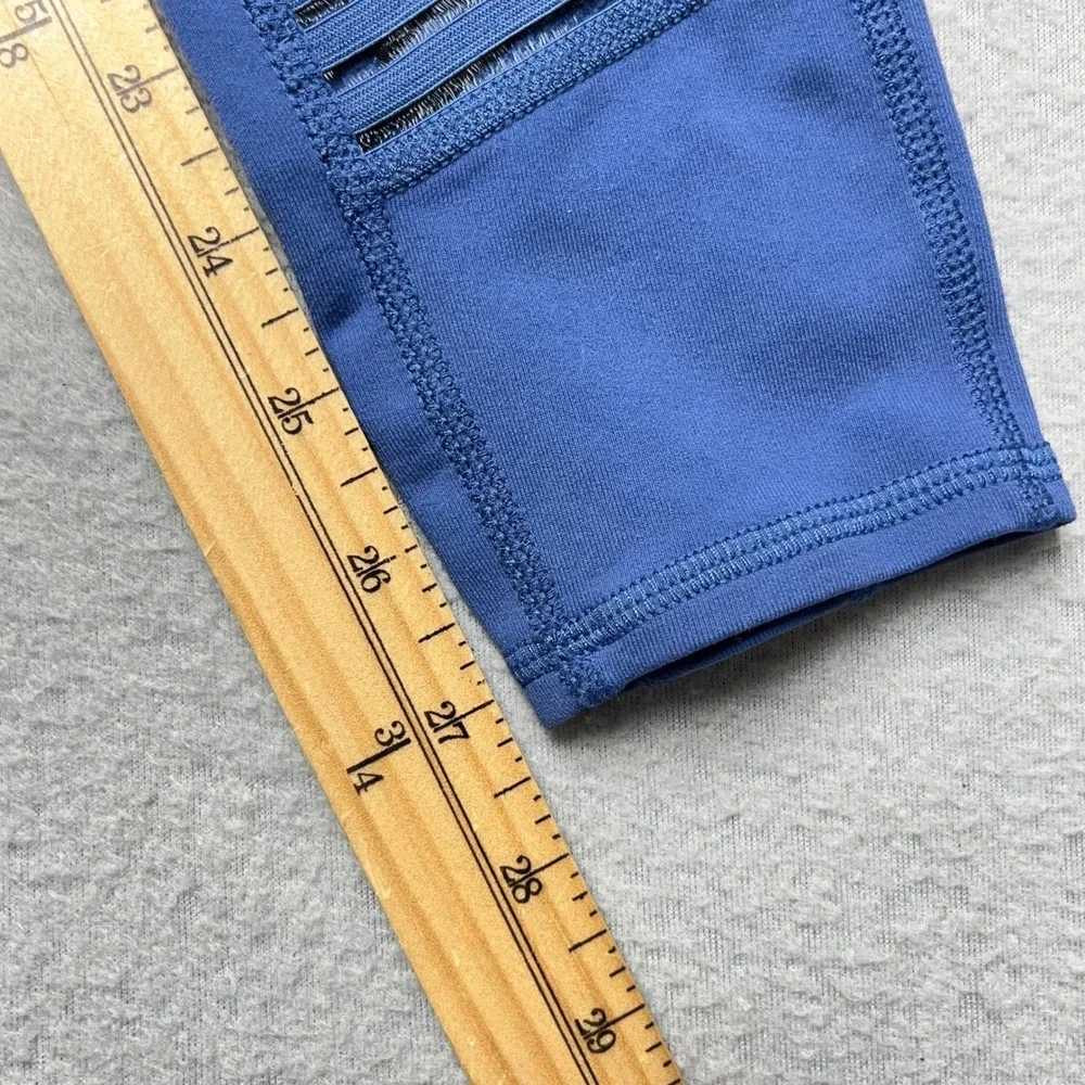 Alo Yoga High Waist Leggings Blue Cutout Mesh Athleisure Workout Pants‎